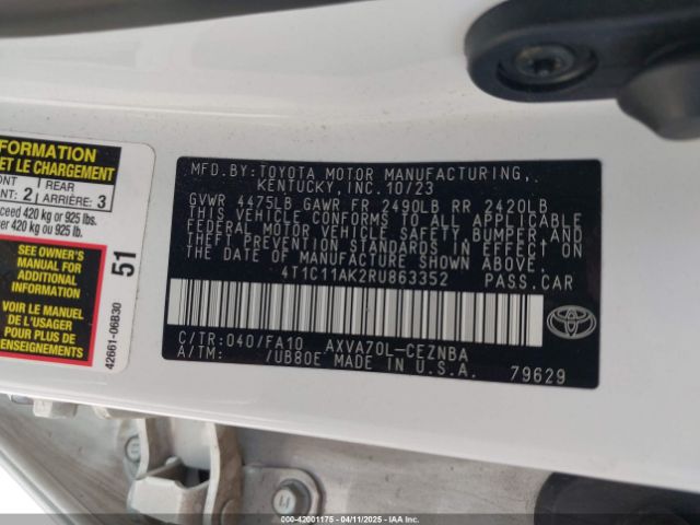 4T1C11AK2RU863352 Toyota CAMRY LE