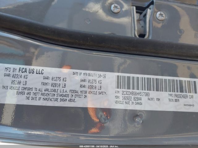 2C3CDXBG6HH517383 Dodge Charger Se Rwd