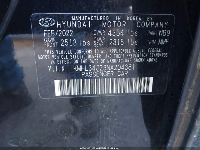 KMHL34J23NA204381 Hyundai Sonata Limited