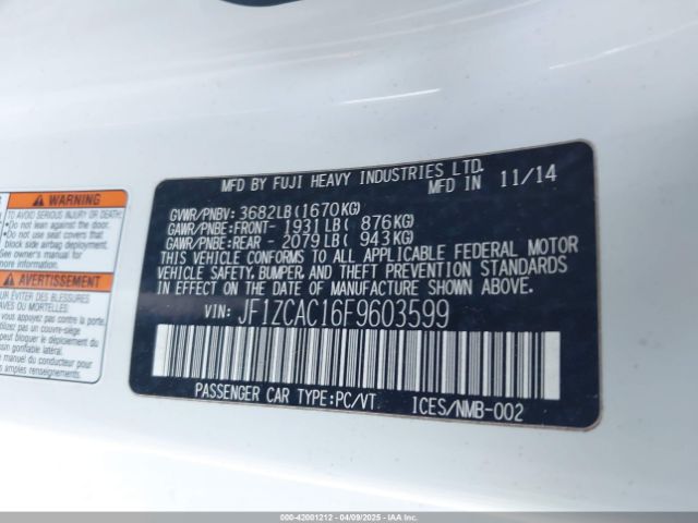 2015 SUBARU BRZ JF1ZCAC16F9603599 Photo 8