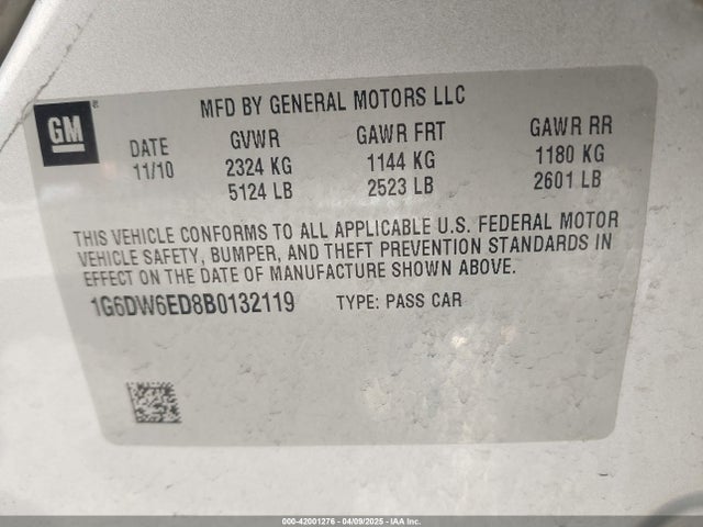 2011 CADILLAC STS 1G6DW6ED8B0132119 Photo 8