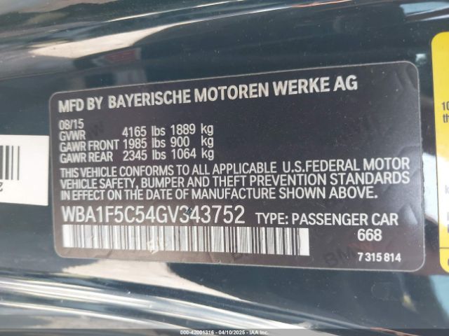 WBA1F5C54GV343752 BMW 228I