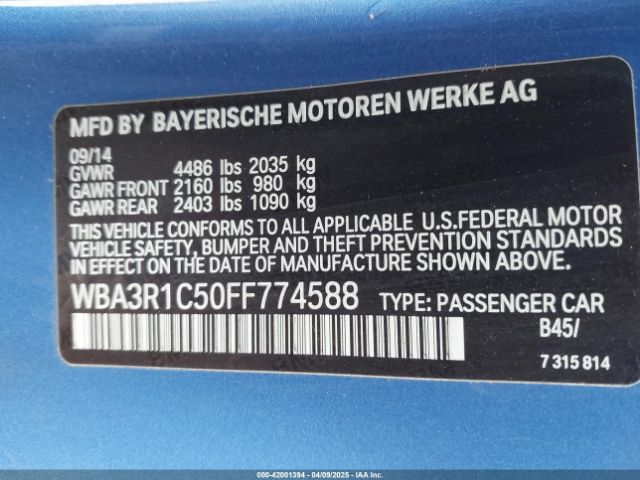 WBA3R1C50FF774588 BMW 435i