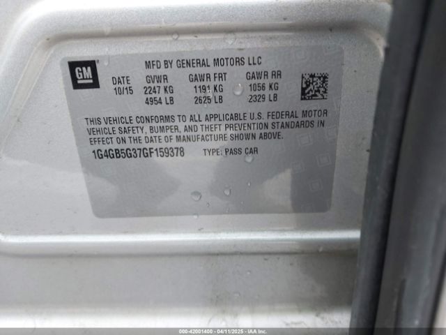 1G4GB5G37GF159378 Buick Lacrosse Leather