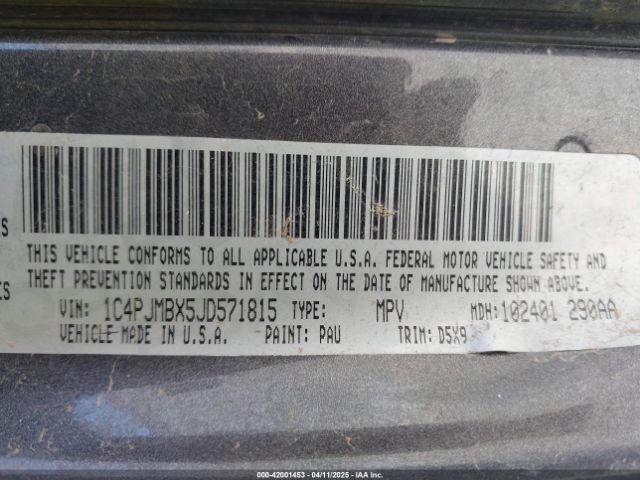 1C4PJMBX5JD571815 Jeep Cherokee Trailhawk 4x4