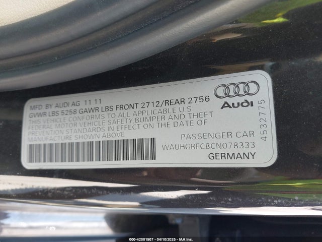 2012 AUDI A6 WAUHGBFC8CN078333 Photo 8