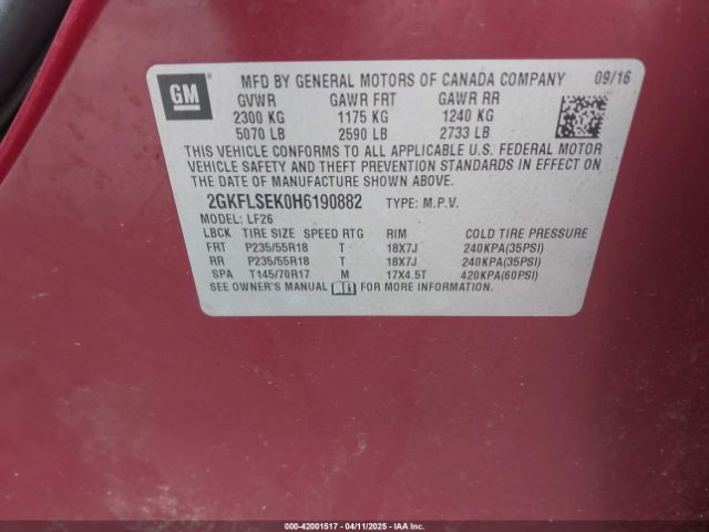 2GKFLSEK0H6190882 GMC Terrain Sle-1