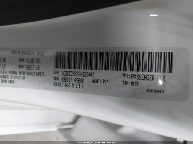 1C3CCCBB3GN125449 Chrysler 200 S