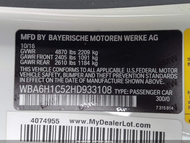 WBA6H1C52HD933108 BMW 640i