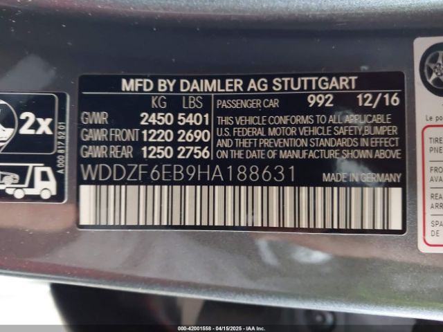 WDDZF6EB9HA188631 Mercedes-Benz Amg E 43 4matic