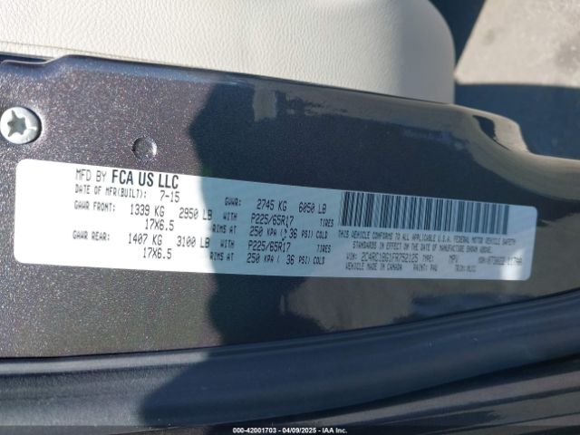 2C4RC1BG1FR752125 Chrysler Town & Country Touring
