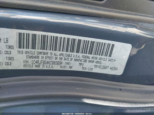 1C4RJFBG4KC683694 Jeep Grand Cherokee Limited 4x4