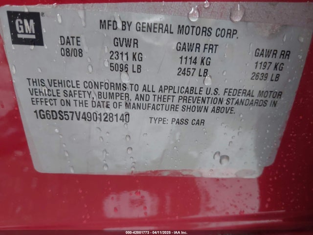 2009 CADILLAC CTS 1G6DS57V490128140 Photo 8