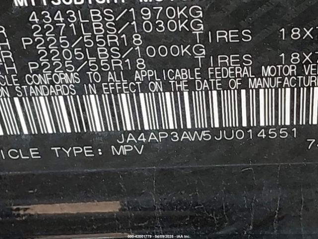 JA4AP3AW5JU014551 Mitsubishi Outlander Sport 2.4 Se