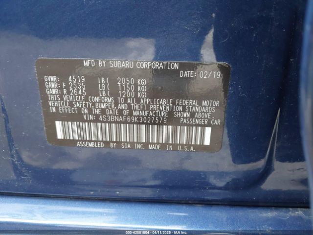 4S3BNAF69K3027579 Subaru Legacy 2.5i Premium