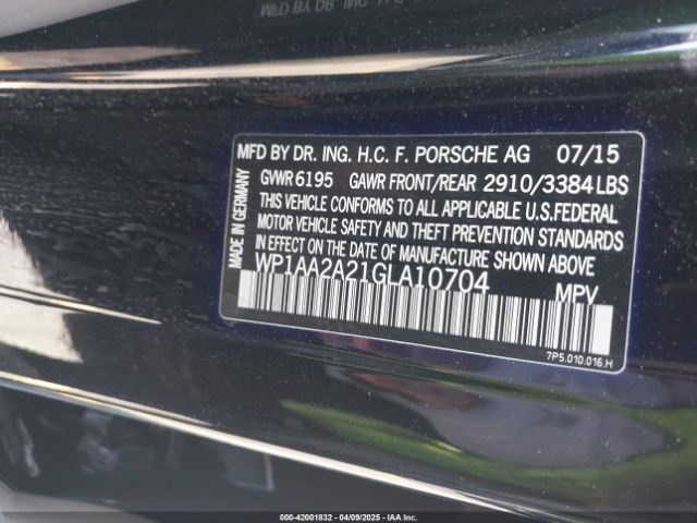 WP1AA2A21GLA10704 Porsche Cayenne
