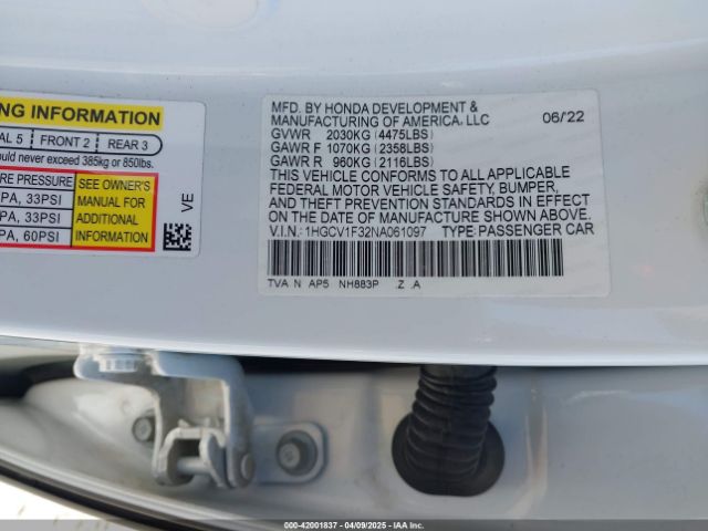 1HGCV1F32NA061097 Honda Accord Sport