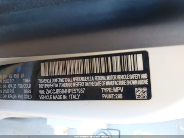 Jeep Renegade 2017 ZACCJBBB4HPE57937 Image 9