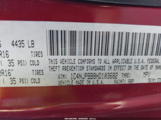 1C4NJPBB8HD103682 Jeep Patriot Sport Fwd