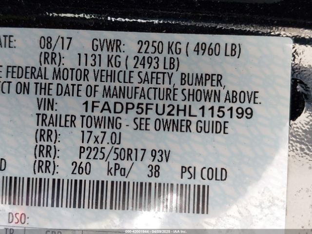 1FADP5FU2HL115199 Ford C-max Energi Titanium
