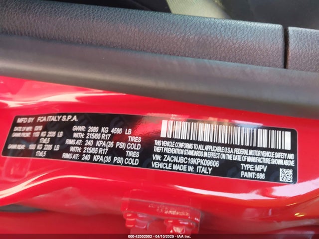 Jeep Renegade 2019 ZACNJBC19KPK09606 Image 9