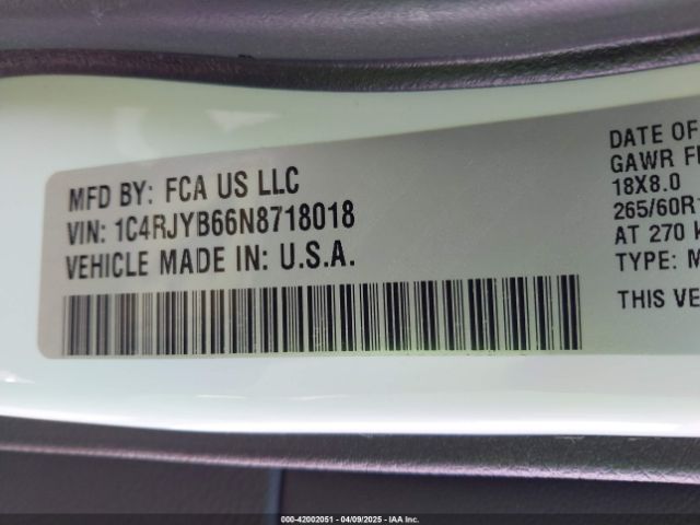 1C4RJYB66N8718018 Jeep Grand Cherokee 4xe Limited 4x4