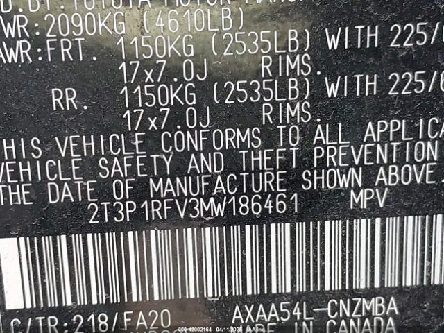 2021 TOYOTA RAV4 2T3P1RFV3MW186461 Photo 8