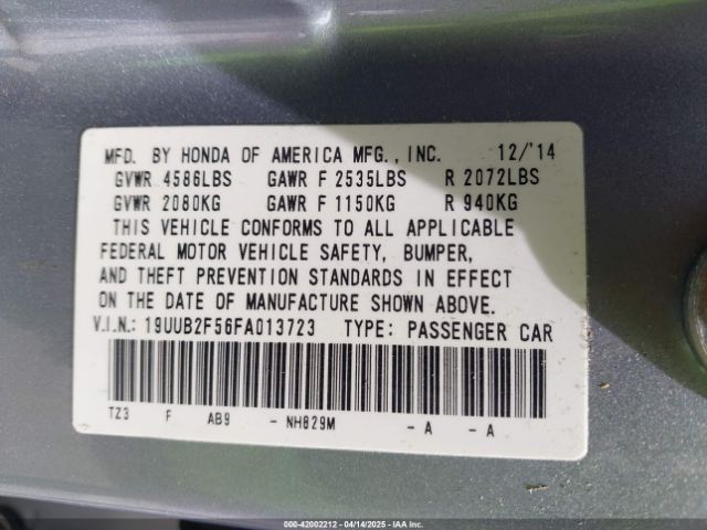 19UUB2F56FA013723 Acura Tlx V6 Tech