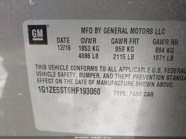 1G1ZE5ST6HF193060 Chevrolet MALIBU 1LT