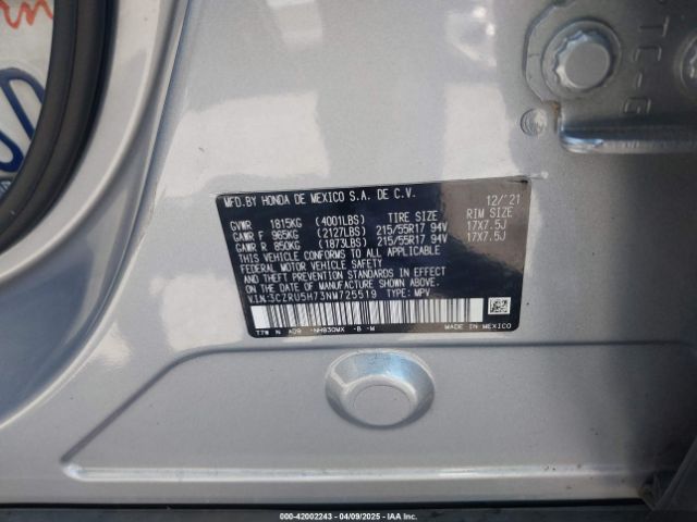 2022 HONDA HR-V 3CZRU5H73NM725519 Photo 8