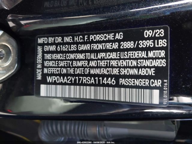 WP0AA2Y17RSA11446 Porsche Taycan