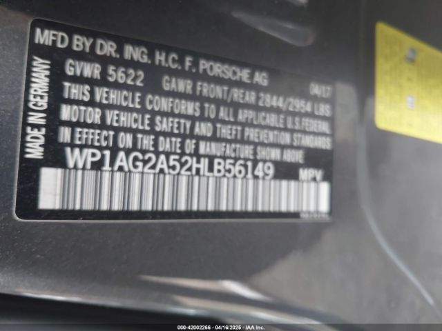 2017 PORSCHE MACAN WP1AG2A52HLB56149 Photo 8