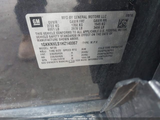 1GKKNXLS1HZ140067 GMC Acadia Denali