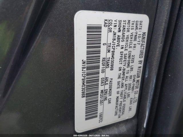 JN1BJ1CP9HW030968 Nissan Rogue Sport S