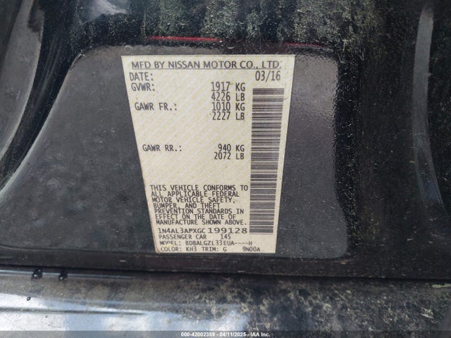 1N4AL3APXGC199128 Nissan Altima 2.5 S