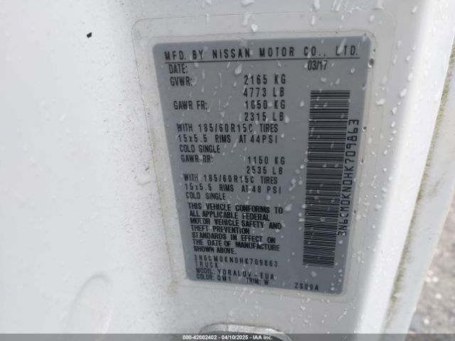3N6CM0KN0HK709863 Nissan Nv200 S