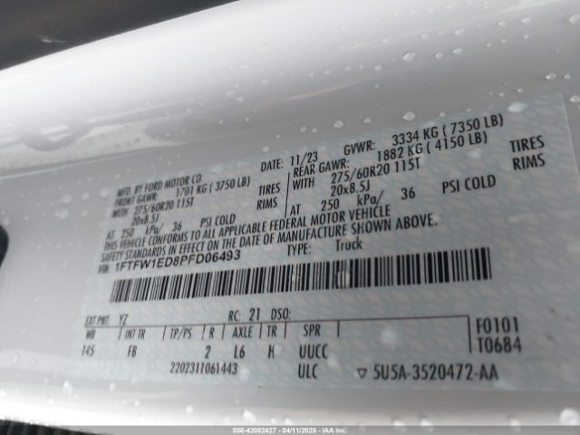 1FTFW1ED8PFD06493 Ford F-150 Xlt