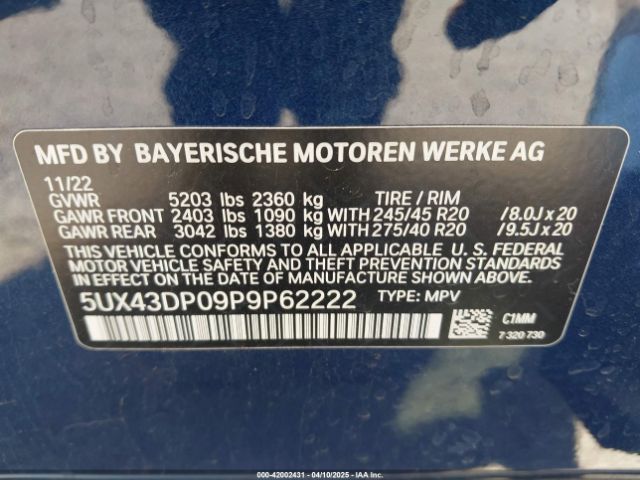 2023 BMW X3 5UX43DP09P9P62222 Photo 8