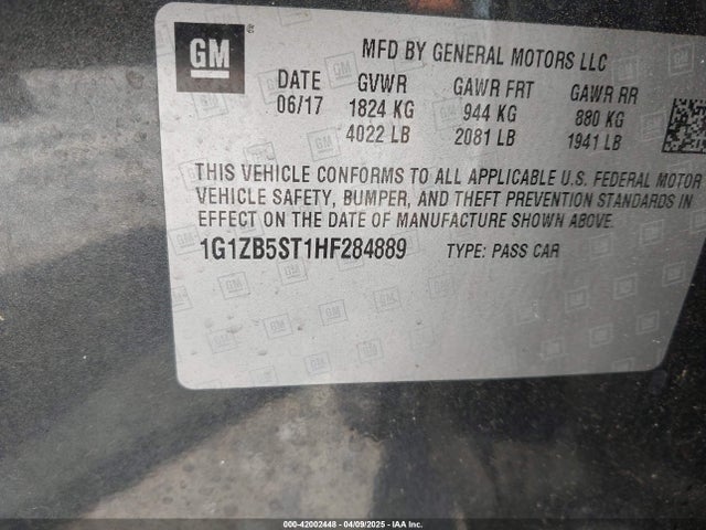 1G1ZB5ST1HF284889 Chevrolet MALIBU LS