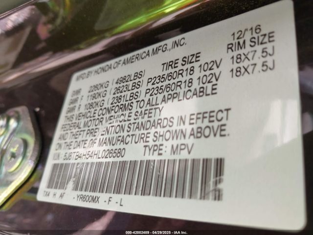 2017 ACURA RDX 5J8TB4H54HL026580 Photo 8