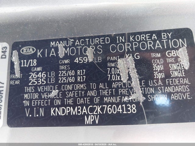 KIA Sportage Lx 2019 KNDPM3AC2K7604138 Image 9