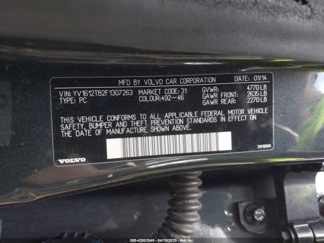 YV1612TB2F1307263 Volvo S60 T5 Premier