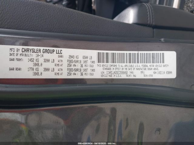 1C4RDJAG5EC599092 Dodge Durango Sxt