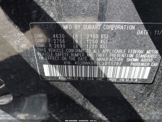 4S3BWAB67L3011787 Subaru Legacy