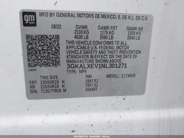 3GKALXEV1NL301271 GMC Terrain Awd Denali
