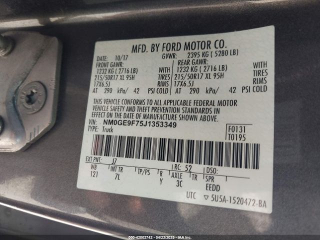 NM0GE9F75J1353349 Ford Transit Connect Xlt