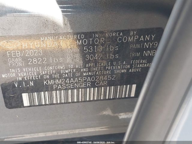 KMHM24AA5PA028452 Hyundai Ioniq 6 Se