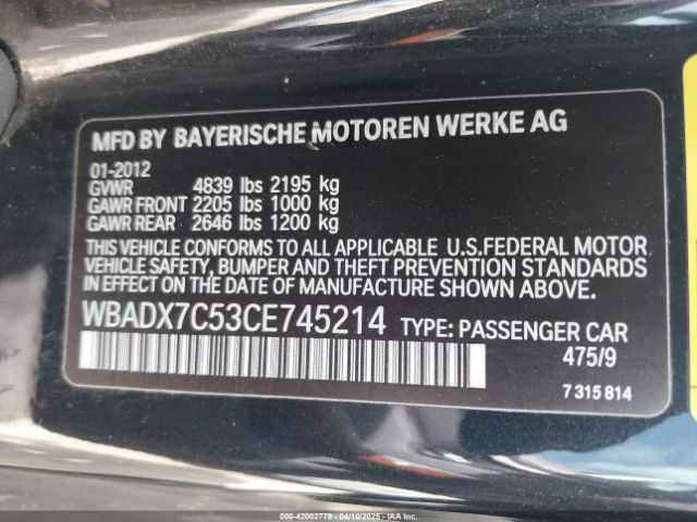 2012 BMW 335I WBADX7C53CE745214 Photo 8