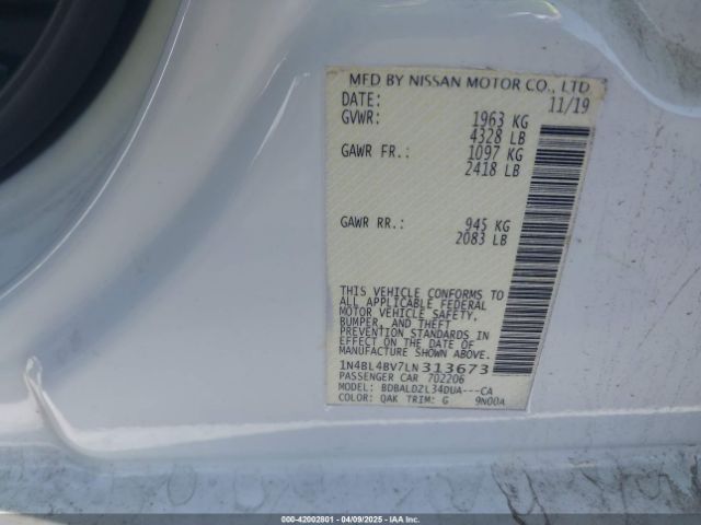1N4BL4BV7LN313673 Nissan Altima S Fwd