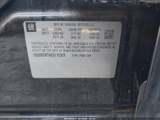 2012 CADILLAC CTS 1G6DG5E58C0115323 Photo 8